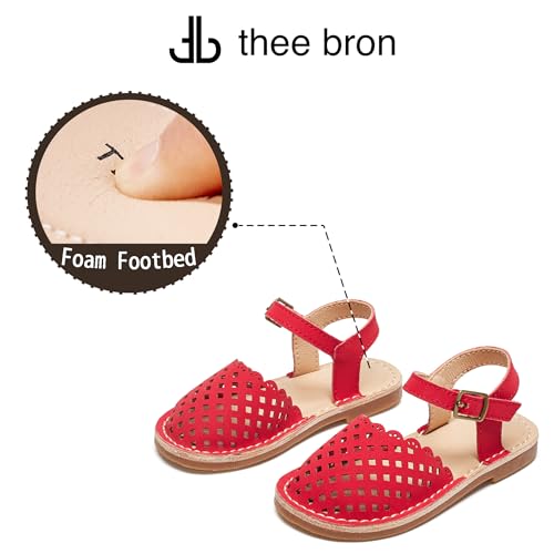 Image of THEE BRON Toddler Girls Espadrilles Sandals Hollow Out Rustic Dress Shoes
