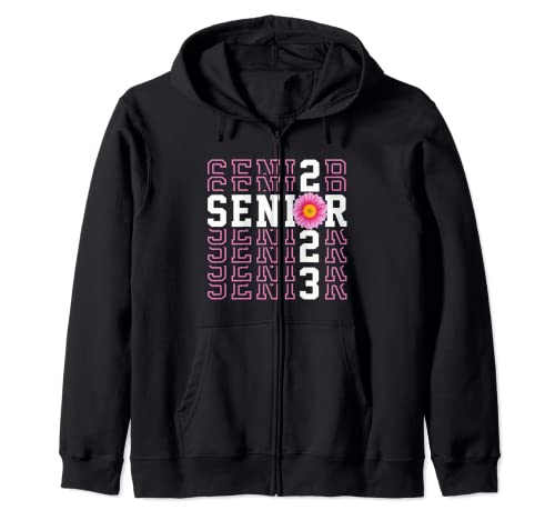 Clase de 2023 Senior Pink Flower Girls Sudadera con Capucha