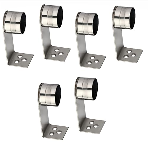 Image of GHAR DWAR L Shape Stainless Steel Wall Mount Concealed Long Band Curtain Rod & Ceiling Holder Brackets for Door and Windows Heavy Duty Holder Bracket Silver (2 inch Silver, Pack of 3 Pair)
