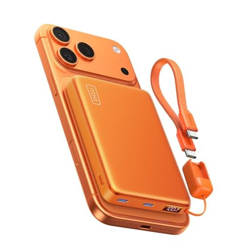 INIU for MagSafe Power Bank, Slimmest 25W Qi2.2 10000mAh Magnetic Portable Charger, 45W PD Fast Charging with USB C Cable, Battery Pack for iPhone Air