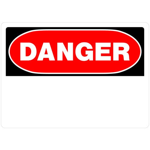 Plaque Danger en aluminium blanc 10x14 - Lot de 6 Hillman 842052
