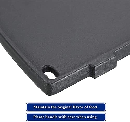 Denmay 6559 38.9 x 27.5 cm Grill Parts Cast Iron Griddle Pan Plate for Weber Q200, Q220, Q240, Q260, Q2000, Q2200, Q2400 Series Gas Grills Accessories, Plancha for bbq