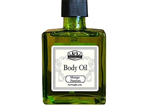 Luxurious Organic Mango Passion Body Oil - Excellent Massage Oil, Great for dry skin, Uneven Skin tone & Dehydrated Skin