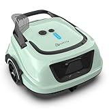 Cordless Robotic Pool Vacuum for Above Ground Pools with Self-Parking, 120-Min Runtime & 2.5h Fast Charging, Dual Filters & Powerful Suction, Ideal for Flat Above Pools up to 1076 sq.ft（Sage Green）