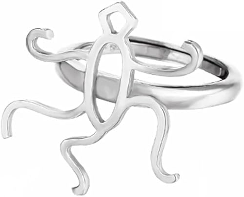 Miniatura 8 de Anillo ajustable de plata de ley 925 con 6 garras de montaje, joyería en blanco, regalo para amigos (color platina), Plata,