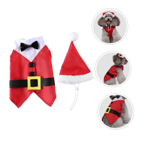 Disfraz de Navidad para perro POPETPOP con gorro y ropa miniatura 6