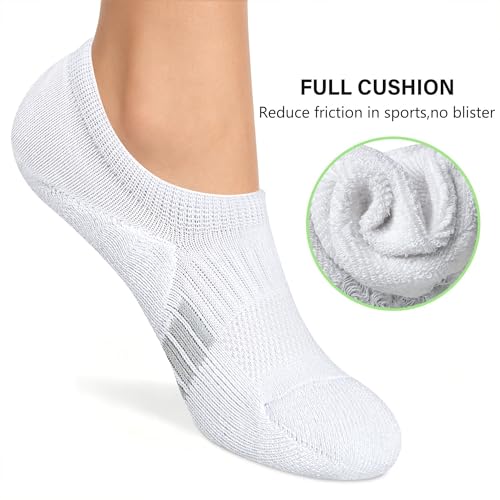 Amutost No Show Socks Womens White Running Thick Low Cut Athletic Ankle Soft 5-6 Pairs — view 5