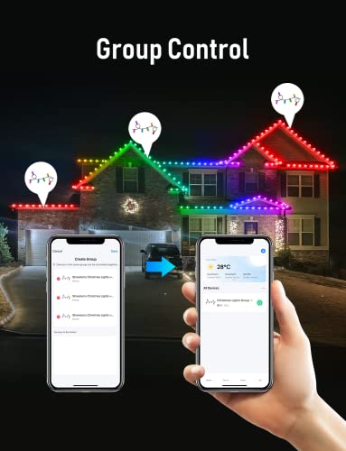 Smart C9 Christmas Lights Outdoor Work With Alexa Google Assistant 33Ft, Voice App Control 20 Scenes Rgb Color Changing String Lights, Timer Waterproof Extendable For Christmas Tree Party Decorations #TOP3