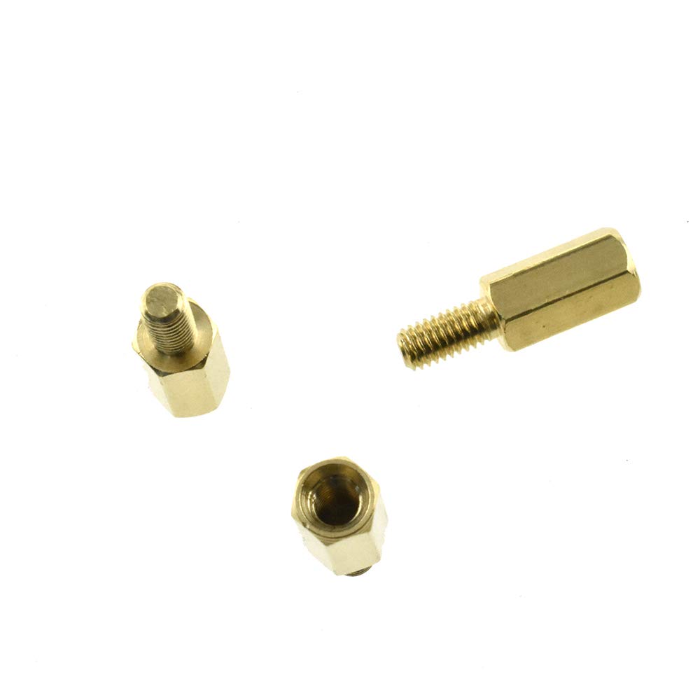 Hahiyo Hex Standoff Screws 16mm Length M4 Male Female Nut Bolt Welded Well Go in Cleanly No Cross Thread Stay Securely Machined Accurately Easy to Join for PCB Motherboard Furniture Brass 18pcs-image-28