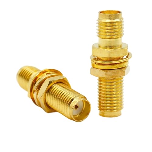 Adaptateur SMA femelle double écrou traversée de cloison pour câble coaxial RF