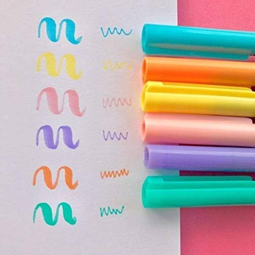 Caneta pincel dual Brush Aquarelável com 6 cores Pastel Cis