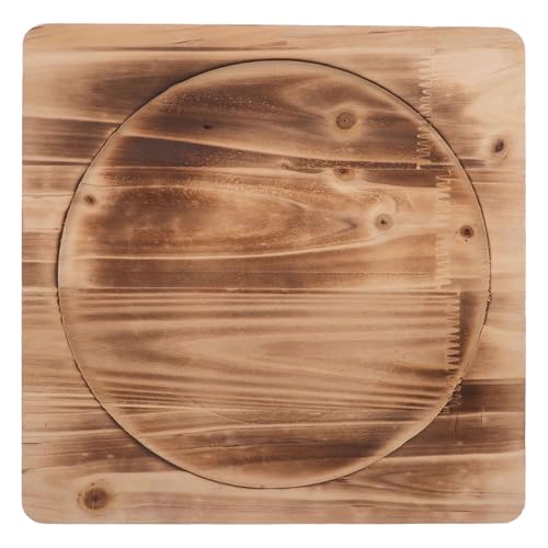 TOYANDONA Dessous de Plat Carré en Bois 30 X 30 CM, Tapis Gril Résistant à la Chaleur pour Barbecue Extérieur, Socle Antidérapant pour Poêle à Bois, Accessoire Pratique pour Camping et