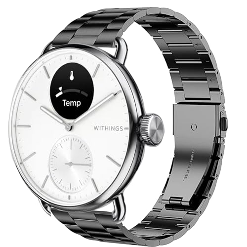 Compatible for Withings Smartwatch Bands, Lamshaw 18mm, 20mm Stainless Steel Metal Replacement Strap...