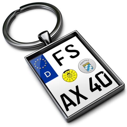 Internetservice Timo Lindner Motorrad Schl&uuml;sselanh&auml;nger mit Kennzeichen - Motorradfahrer Geschenk - Nummernschild - F&uuml;hrerschein - Personalisiert - Anthrazit