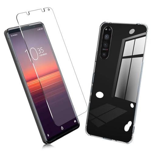 �y1+1���Z�b�g�z1�� FOR Sony Xperia 5 II �p�̃K���X�t�B���� + 1�� FOR Sony Xperia 5 II �p�̕ی�J�o�[�����ی� TPU �\�t�g �V���R���P�[�X �����K���X / �d�x9H / ������/�ی�t�B���� PCduo