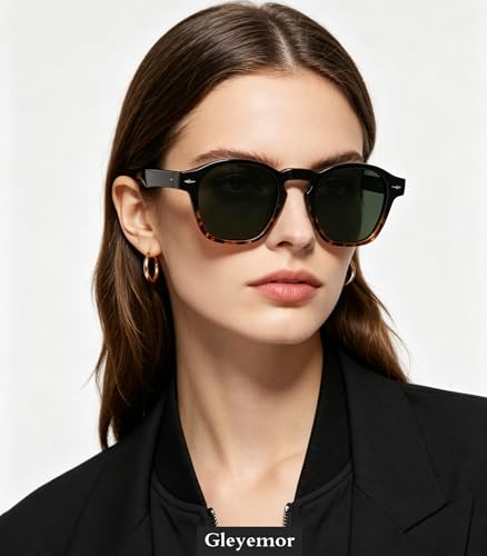 Image of Gleyemor Fashion Sunglasses for Men Women Tortoise Shell Sunglasses Trendy Unisex Style UV400 Protection Shades