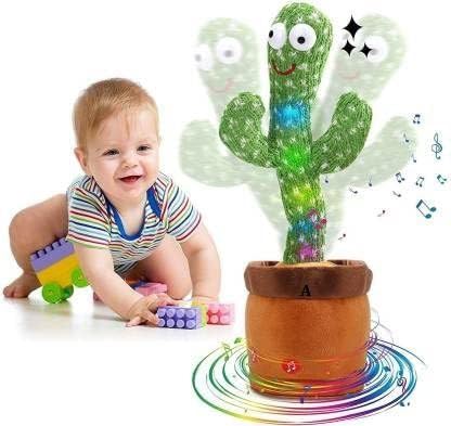 Bestie toys Cactus Talking Toy Dancing Cactus Repeats What You Say, Electronic Plush Toy with Lighting,Singing Cactus Recording and Repeat Your Words for Education Toys