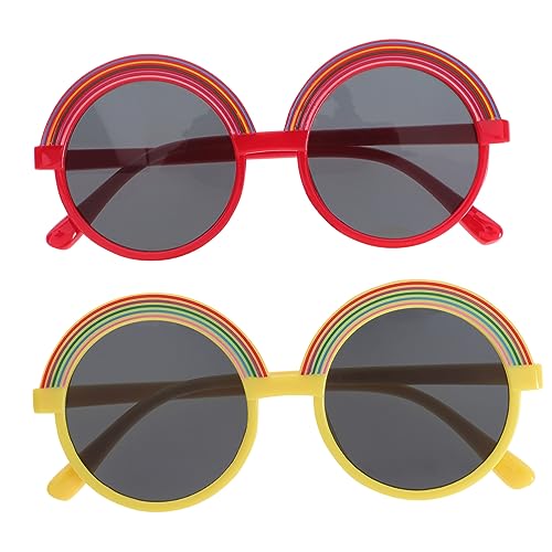 WRITWAA 2 Pares gafas de sol chicas gafas de sol para niñas neón miedoso falso gafas sol gafas de sol gafas de sol decorativas favor de fiesta de gafas de sol AC
