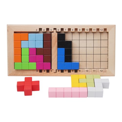 パズルゲーム 木製 知育玩具 積み木 型はめ 30*14.5 cm テトリス おもちゃ 教育 形合わせ 創造的な遊び 数多の組み合わせ 誕生日 プレゼント