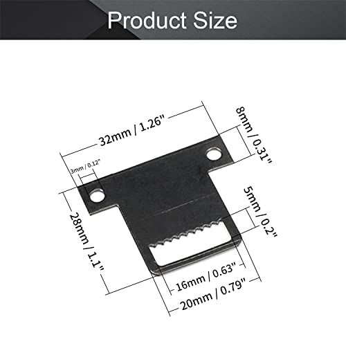 Image of MroMax 10PCS Sawtooth Picture Hangers Iron Picture Hangers 1.26 inch x 0.31 inch Double Hole Picture Frames Hangers for Hanging Clock Paintings Artwork Picture Frame Hook Photos Black