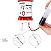 Deke Home - Fake IV Blood Bags for Drinks with Extra Syringe, Labels & Clips. Reusable Blood Bag. Drink Pouches. Food Grade, Perfect for Halloween, Party and Decor (Pack of 20)