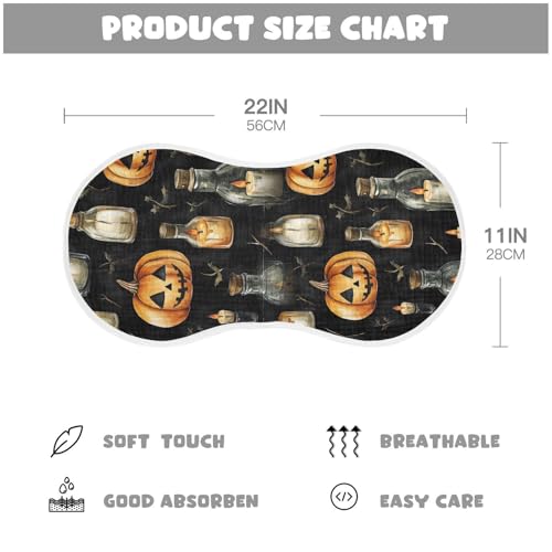 Muslin Burp Cloth for Baby 4PCS Halloween Bottles Super Absorbent Burping Cloths, Bibs for Newborn Boys Girls4