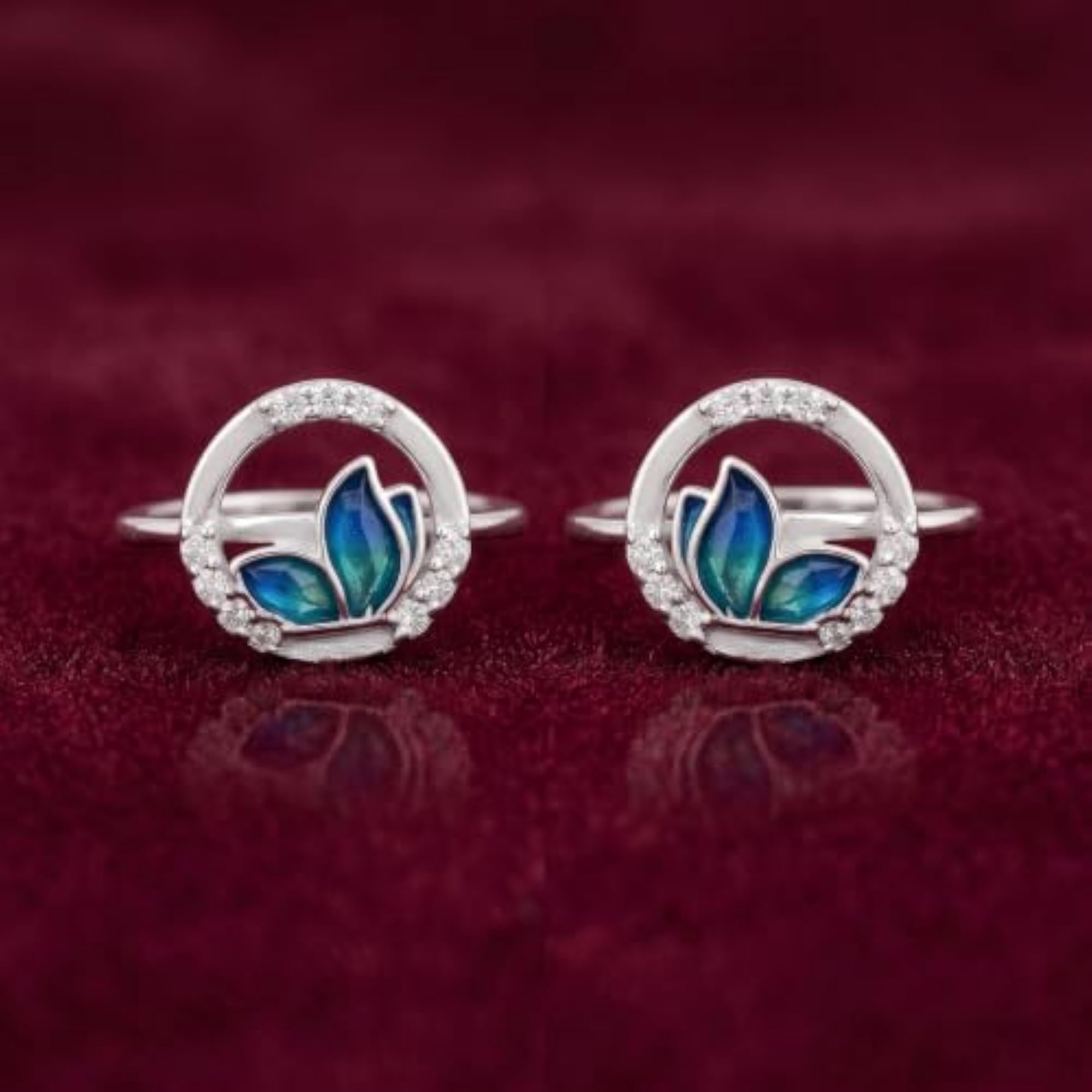 Women's Enchanted Lotus Halo 925 Sterling Silver Toe Ring, Elegant Gift