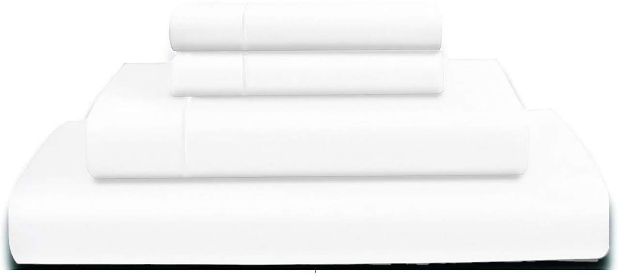 YRM Bedding's Egyptian Quality Bedsheet 100% Cotton 500-TC Extra Soft White Fitted Bedsheet 15" Drop feet to 4" to 12" Inch Mattress Single Bed (39x75) with 2 Pillow Cases (18x28) 3