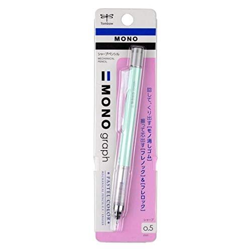 Tombow 53108 MONO Graph Mechanical Pencil, Pastel, Mint Green. Features