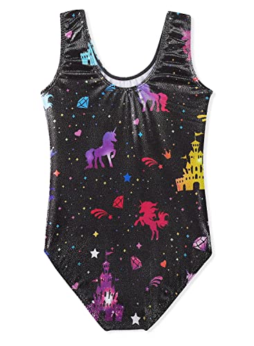 HOZIY Gymnastics Leotards for Girls Toddlers Kids Sleeveless Tumbling Outfits for Dance Print