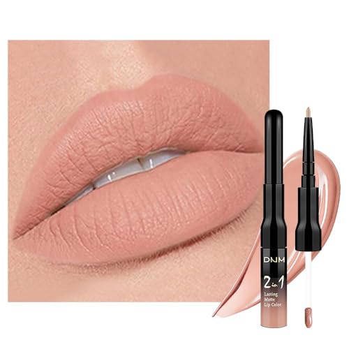 Image of evpct 1Pcs Bright Pure Nude Pink Matte Lip Liner & Liquid Lipstick Stain Makeup Set for Women, Lip Liner Stain Long Lasting Waterproof Smudge Proof, Longwear Lips Stick Makeup 24 hours originale, 56