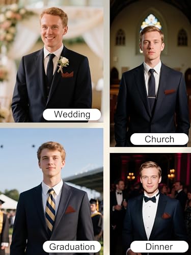 Image of Mantieqingway Cotton Handkerchiefs for Men Solid Color Pocket Square for Suit Formal Wedding Church