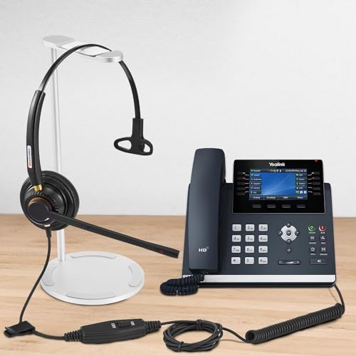 Auriculares con micrófono Arama de alta fidelidad y cancelación de ruido para teléfonos fijos 4
