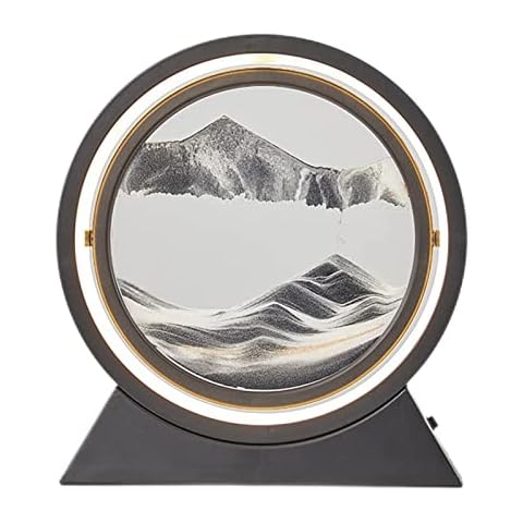 GSenhui Sand Pictures for Rotating, Sand Picture with Light, Flowing Sand Painting Night Light, Sandscape - The Sand Art in Deep Sea, Moving Sand Picture Decoration for Bedroom, Office, 12 Inches Cover