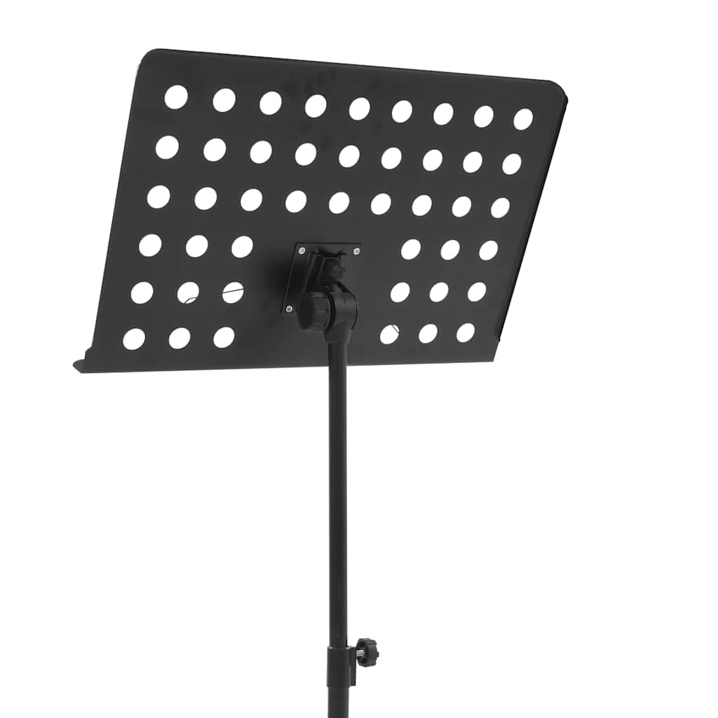 Stojak na nuty ze stali, czarny, z regulacją wysokości, z powierzchnią nośną, pulpit na nuty dla muzyków, stabilny i wytrzymały, 75 – 142 cm