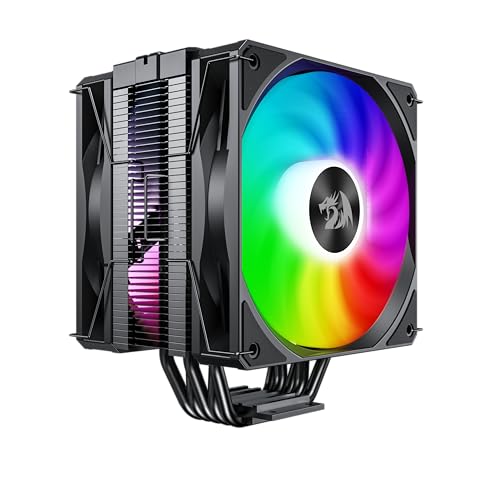 Image of Redragon - CC-2177 - Agent Air CPU Cooler - Mighty 260w TDP - All-Black 5 Copper Heat Pipes - Dual-Tower CPU Cooler with ARGB Dual Fans - Support Platform LGA 1700 /1200 /115X /1366AMD AM5 /AM4