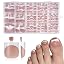 White French toenails B - Brown Pink Base
