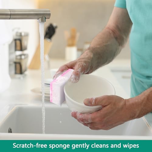 Image of SiliFine 100 Pcs Dish Sponges Bulk for Cleaning Multicolor Non Scratch Scrub Dual Sided Heavy Duty Kitchen Sponges for Dishes, Cleaning Household, Bathroom, Car Wash