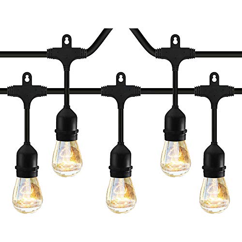 Classyke 2-Pack 48Ft Indoor Outdoor String Lights For Patio Garden Yard Deck Cafe Dimmable Weatherproof Commercial Grade [Ul Listed] - Incandescent (48Ft 2 Pack) #TOP1