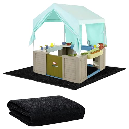 BOUTICOL Outdoor Playhouse Mat - 57'' x 57'' Portable Outdoor Playhouse Activity Rug with Non Slip Backing Outside Game House Play Mat Playhouse Pad Rug for Outdoor Home Floor