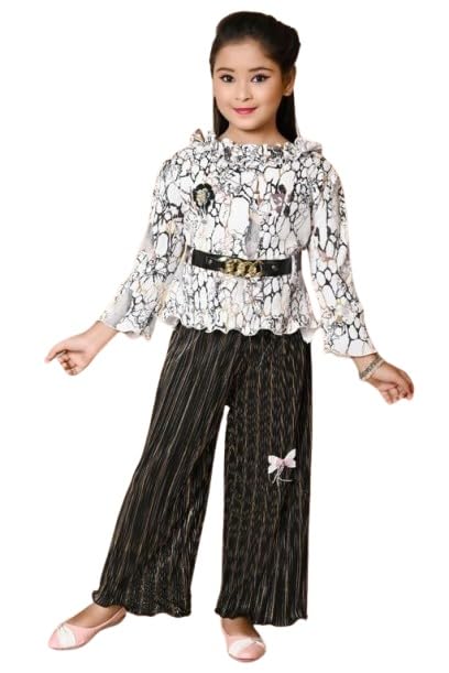 Trendy Girls Outfit Set – Cotton Blend Top & Bottom with