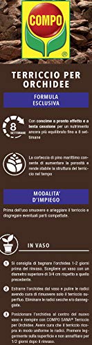 Compo 11611 SANA orchideeënaarde met 8 weken meststof voor alle orchideeënsoorten, cultuursubstraat van dennenschors, 5… - Afbeelding 4