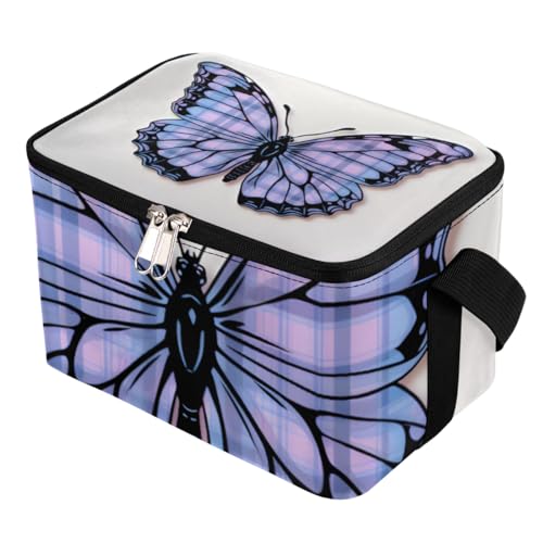 GzLeyigou Lunch Bags for Women Men 9 Cans,Butterfly Hot & Cold Food Delivery Bag Insulated Grocery Bag Insulated Lunch Box Beauty Butterfly Cooler Bag for Office Work Picnic Beach