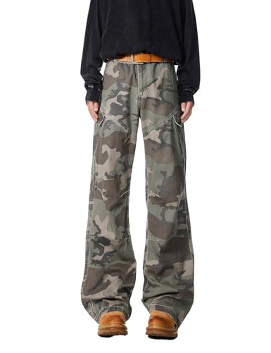Silent Vortex Men's Y2k Baggy Camo Cargo Pants Loose Fit Hip Hop Wide Leg Parachute Pants Streetwear2