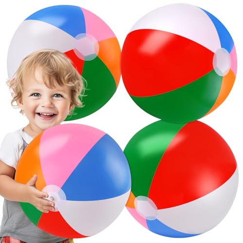 TPCHOIE Beach Balls Bulk,4 Packs 20' BeachBalls...