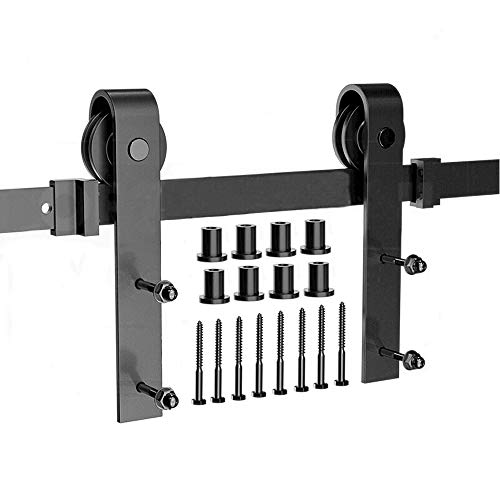 300CM Quincaillerie Kit de Rail pour Porte Coulissante,Double Porte,Rail Porte Coulissante pour Placard,Systeme Double Porte Coulissante Roulette pour Armoire...