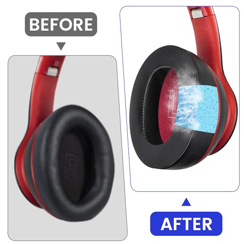 Repuestos de Almohadillas de Gel Refrescante para Anker Soundcore Life Q10, Q10BT, Life 2 Neo, Almohadillas de Tela de Hielo y Espuma de Alta Densidad (Gel Refrescante - Negro) miniatura 4
