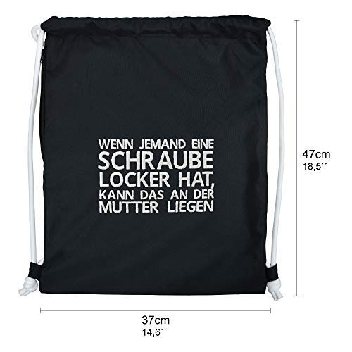 Bolsa de deporte impermeable negra con texto divertido para gimnasio y viaje de adolescentes 3