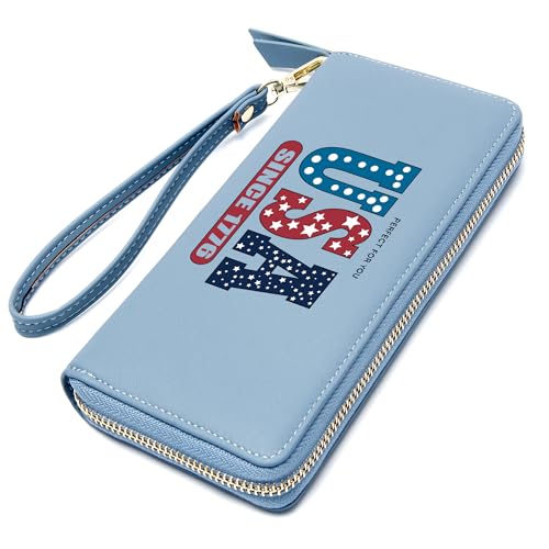 GEEAD Wristlet Wallets for Women PU Leather RFID Blocking Zip Around Long Phone Clutch Wallet2