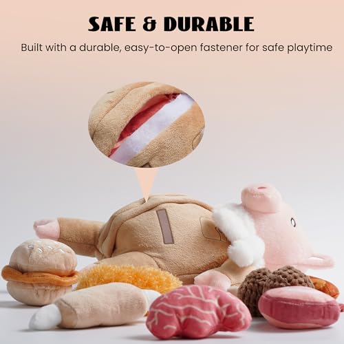 Nocciola 9-in-1 Quieschendes Hundespielzeug mit Knister, Lustiges Schwein Spielzeug für Hunde, Unzerstörbares Hunde Kuscheltier, Interaktives Kauspielzeug für Welpen, Kleine, Mittel, Große Hunde